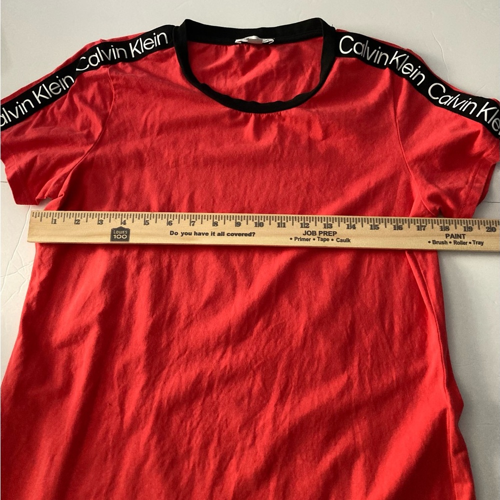 Calvin Klein SZ L Red T-Shirt Dress 95%cotton Super comfortable - Picture 8 of 10
